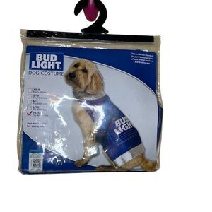 Bud Light Dog Costume XXL Multicolor Can Design Halloween Pet Outfit